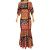 Big People Large Size Papua New Guinea Style Bodycon Fishtail Dress Pacific Design Half Sleeve Mermaid Bridesmaid Dresses