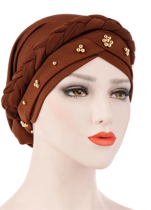 Head Scarf for Muslim Women Solid Cotton Turban Bonnet Hijab Caps White Pearl Inner Hijabs Femme Musulman Arab Wrap Turbantes