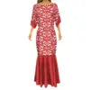 Big People Large Size Papua New Guinea Style Bodycon Fishtail Dress Pacific Design Half Sleeve Mermaid Bridesmaid Dresses