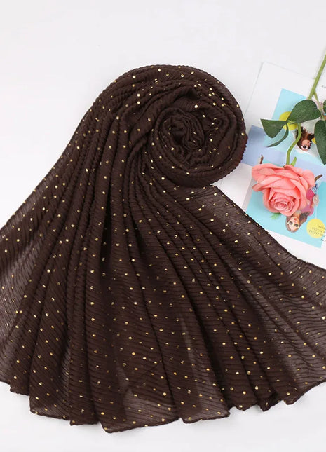 90*200cm muslim crinkle hijab scarf islamic sprinkle gold scarves with hot stamping foulard femme musulman solid shawls