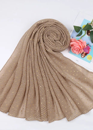 90*200cm muslim crinkle hijab scarf islamic sprinkle gold scarves with hot stamping foulard femme musulman solid shawls