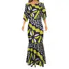 Big People Large Size Papua New Guinea Style Bodycon Fishtail Dress Pacific Design Half Sleeve Mermaid Bridesmaid Dresses