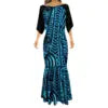 Big People Large Size Papua New Guinea Style Bodycon Fishtail Dress Pacific Design Half Sleeve Mermaid Bridesmaid Dresses