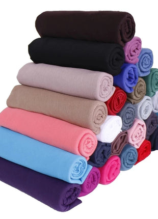 35 Colors Women High Quality Jersey Hijab Scarf Cotton Plain Elasticity Shawls Maxi Hijabs Muslim Head Wraps Turbans 180*85Cm