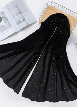 Luxury gold Chiffon Head Scarf solid Soft Long Muslim Scarves For Women Hijab musulman femme Shawl and Wrap foulard islamique