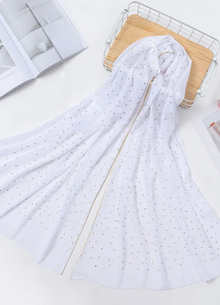 Luxury gold Chiffon Head Scarf solid Soft Long Muslim Scarves For Women Hijab musulman femme Shawl and Wrap foulard islamique