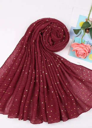 90*200cm muslim crinkle hijab scarf islamic sprinkle gold scarves with hot stamping foulard femme musulman solid shawls