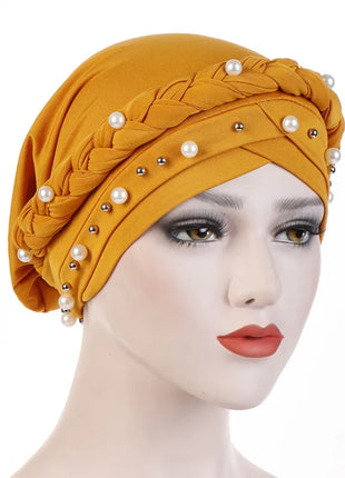 Head Scarf for Muslim Women Solid Cotton Turban Bonnet Hijab Caps White Pearl Inner Hijabs Femme Musulman Arab Wrap Turbantes