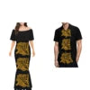 Wholesale Custom Half Shoulder Fishtail Dresses Shawl Mermaid Dress Long Women Evening Dress Match Mens Shirt Couples Clothing