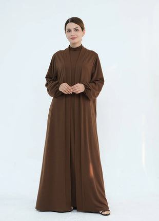 New Luxury Handmade Dubai Multi Color Modest Robe Muslim Women Turtleneck Waist Tie