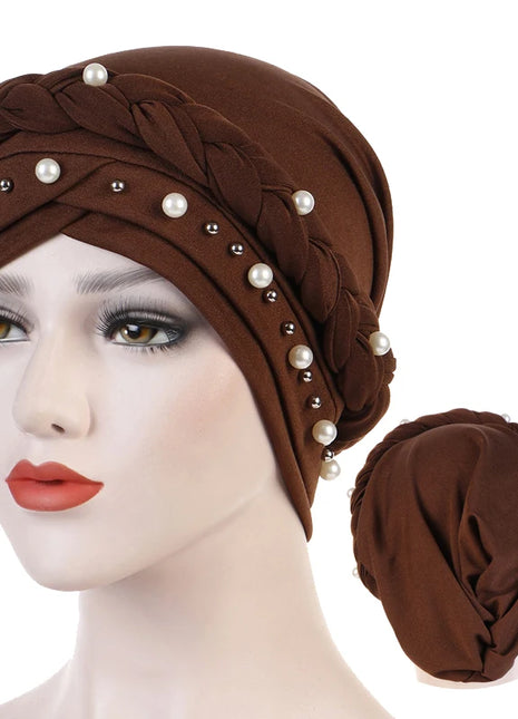 Head Scarf for Muslim Women Solid Cotton Turban Bonnet Hijab Caps White Pearl Inner Hijabs Femme Musulman Arab Wrap Turbantes