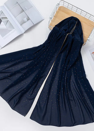 Luxury gold Chiffon Head Scarf solid Soft Long Muslim Scarves For Women Hijab musulman femme Shawl and Wrap foulard islamique