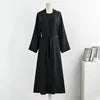 Muslim Sets Open Front Abaya+ Sleeveless Inner Dress with Belt Two Pieces Ramadan Prayer Kaftans Islamic Clothing Muslim Jilbabs