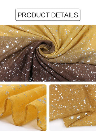 Fashion Ombre Two-tone Glitter Gradient Viscose Shawl Scarf Women Shimmer Bling Wrap Pashmina Stole Bufandas Muslim Hijab Snood