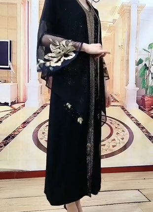 2025 High-End Heavy Industry Embroidery Hot Drilling Fashion Suit Dress Female 5XL Loose New Summer Two-Piece Dress Women