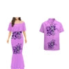 Wholesale Custom Half Shoulder Fishtail Dresses Shawl Mermaid Dress Long Women Evening Dress Match Mens Shirt Couples Clothing