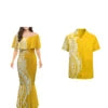 Wholesale Custom Half Shoulder Fishtail Dresses Shawl Mermaid Dress Long Women Evening Dress Match Mens Shirt Couples Clothing