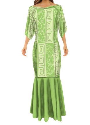 Big People Large Size Papua New Guinea Style Bodycon Fishtail Dress Pacific Design Half Sleeve Mermaid Bridesmaid Dresses