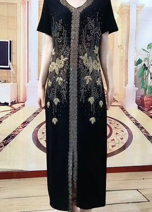 2025 High-End Heavy Industry Embroidery Hot Drilling Fashion Suit Dress Female 5XL Loose New Summer Two-Piece Dress Women