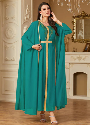 Europe Fashion Casual Maxi Dresses for Women Embroidery Lace Dress