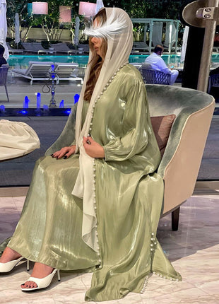 Muslim Dress 2 Piece Set Abayas Women Autumn Elegant Party Arab Morocco Hijab Abaya Dubai Turkey Islam Kaftan Musulmane Vestidos