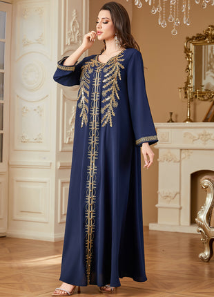 Ramadan Eid Muslim Dress for Women Party Abaya Dresses Embroidery Arab Long Robe Morocco Dubai Kaftan Islam Vestidos Jalabiya