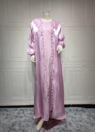 Muslim Dress 2 Piece Set Abayas Women Autumn Elegant Party Arab Morocco Hijab Abaya Dubai Turkey Islam Kaftan Musulmane Vestidos