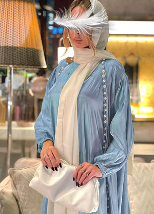 Muslim Dress 2 Piece Set Abayas Women Autumn Elegant Party Arab Morocco Hijab Abaya Dubai Turkey Islam Kaftan Musulmane Vestidos