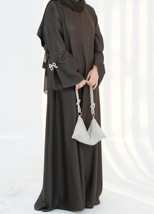 Eid Muslim Abaya for Women Bow Dresses Jalabiya Vestidos Split Sleeve Ramadan Morocco Dubai Long Robe Party Islam Kaftan 2025