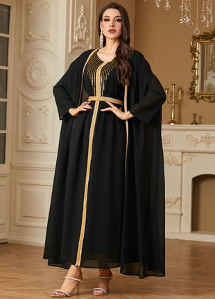 Europe Fashion Casual Maxi Dresses for Women Embroidery Lace Dress