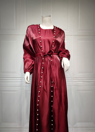 Muslim Dress 2 Piece Set Abayas Women Autumn Elegant Party Arab Morocco Hijab Abaya Dubai Turkey Islam Kaftan Musulmane Vestidos