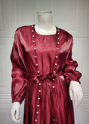 Muslim Dress 2 Piece Set Abayas Women Autumn Elegant Party Arab Morocco Hijab Abaya Dubai Turkey Islam Kaftan Musulmane Vestidos