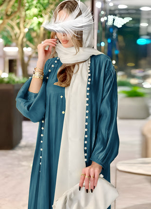 Muslim Dress 2 Piece Set Abayas Women Autumn Elegant Party Arab Morocco Hijab Abaya Dubai Turkey Islam Kaftan Musulmane Vestidos