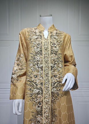 Muslim Dress Women Abaya for Eid Diamond Party Dresses Arab Long Robe Print Abayas Dubai Morocco Kaftan Islam Jalabiya Vestidos