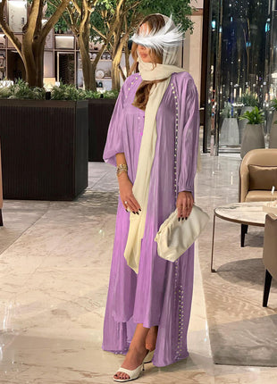 Muslim Dress 2 Piece Set Abayas Women Autumn Elegant Party Arab Morocco Hijab Abaya Dubai Turkey Islam Kaftan Musulmane Vestidos