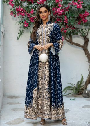 Muslim Dress Women Abaya for Eid Diamond Party Dresses Arab Long Robe Print Abayas Dubai Morocco Kaftan Islam Jalabiya Vestidos