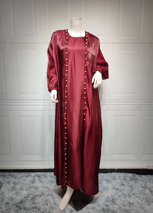 Muslim Dress 2 Piece Set Abayas Women Autumn Elegant Party Arab Morocco Hijab Abaya Dubai Turkey Islam Kaftan Musulmane Vestidos