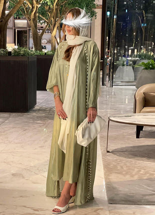 Muslim Dress 2 Piece Set Abayas Women Autumn Elegant Party Arab Morocco Hijab Abaya Dubai Turkey Islam Kaftan Musulmane Vestidos