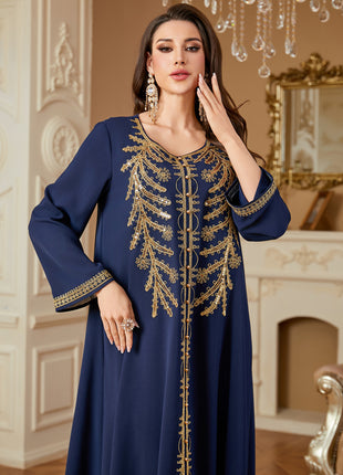Ramadan Eid Muslim Dress for Women Party Abaya Dresses Embroidery Arab Long Robe Morocco Dubai Kaftan Islam Vestidos Jalabiya