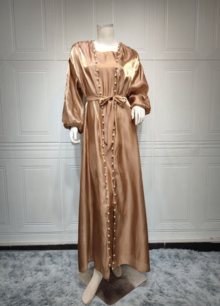Muslim Dress 2 Piece Set Abayas Women Autumn Elegant Party Arab Morocco Hijab Abaya Dubai Turkey Islam Kaftan Musulmane Vestidos