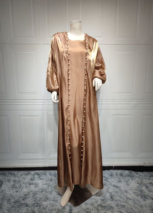 Muslim Dress 2 Piece Set Abayas Women Autumn Elegant Party Arab Morocco Hijab Abaya Dubai Turkey Islam Kaftan Musulmane Vestidos