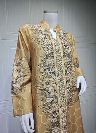 Muslim Dress Women Abaya for Eid Diamond Party Dresses Arab Long Robe Print Abayas Dubai Morocco Kaftan Islam Jalabiya Vestidos
