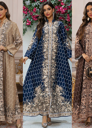Muslim Dress Women Abaya for Eid Diamond Party Dresses Arab Long Robe Print Abayas Dubai Morocco Kaftan Islam Jalabiya Vestidos