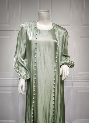 Muslim Dress 2 Piece Set Abayas Women Autumn Elegant Party Arab Morocco Hijab Abaya Dubai Turkey Islam Kaftan Musulmane Vestidos