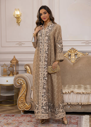 Muslim Dress Women Abaya for Eid Diamond Party Dresses Arab Long Robe Print Abayas Dubai Morocco Kaftan Islam Jalabiya Vestidos