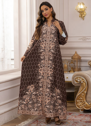 Muslim Dress Women Abaya for Eid Diamond Party Dresses Arab Long Robe Print Abayas Dubai Morocco Kaftan Islam Jalabiya Vestidos