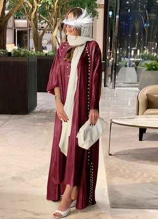 Muslim Dress 2 Piece Set Abayas Women Autumn Elegant Party Arab Morocco Hijab Abaya Dubai Turkey Islam Kaftan Musulmane Vestidos