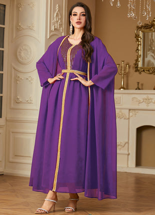 Europe Fashion Casual Maxi Dresses for Women Embroidery Lace Dress