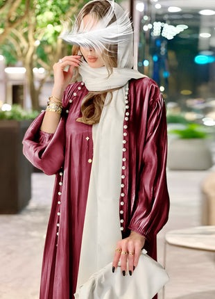 Muslim Dress 2 Piece Set Abayas Women Autumn Elegant Party Arab Morocco Hijab Abaya Dubai Turkey Islam Kaftan Musulmane Vestidos