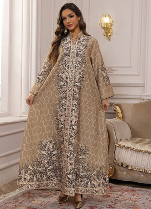 Muslim Dress Women Abaya for Eid Diamond Party Dresses Arab Long Robe Print Abayas Dubai Morocco Kaftan Islam Jalabiya Vestidos